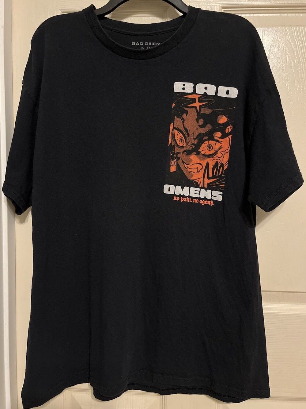 Official Bad Omens Band Demon Slayer Tanjiro Graphic Tee Shirt Black Men's XL